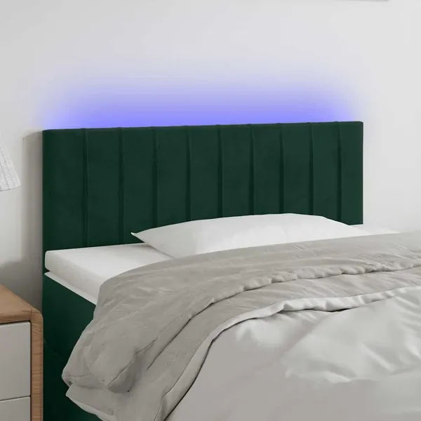 Tête de lit à LED Vert foncé 80x5x78/88 cm Velours