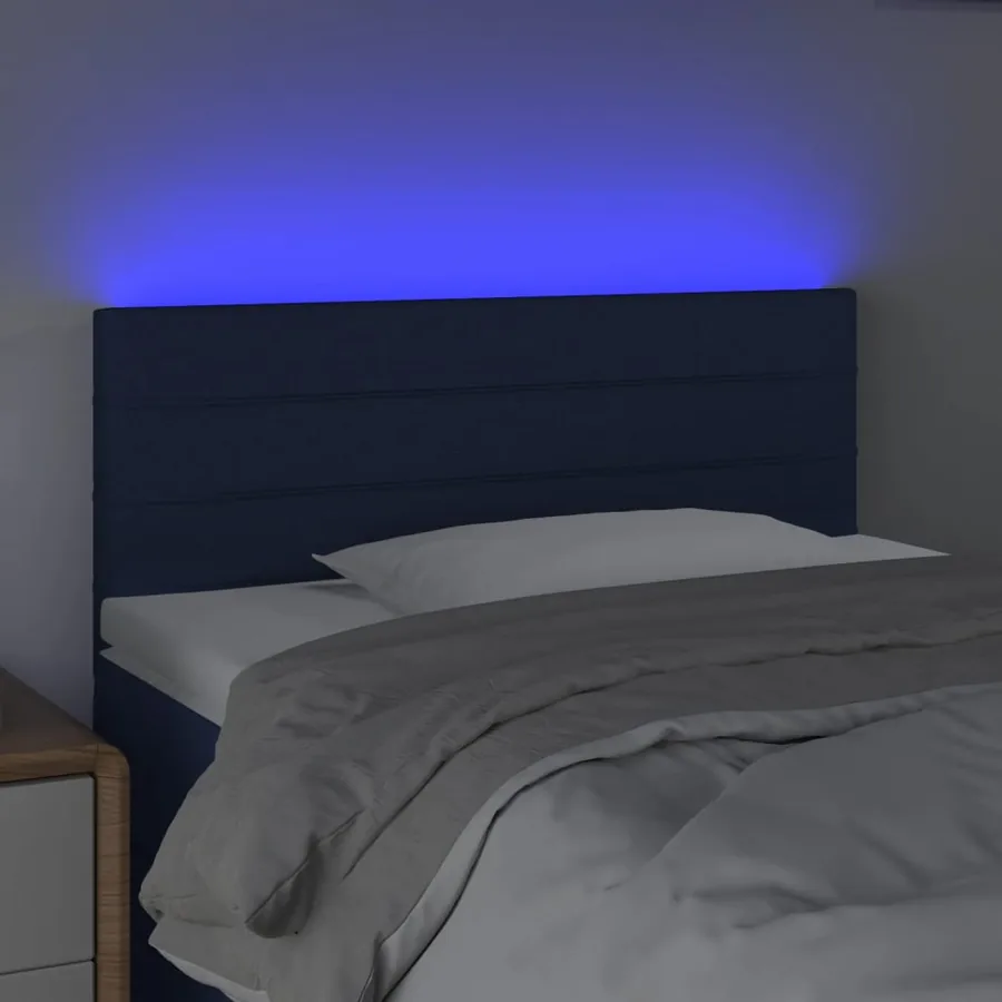 Tête de lit à LED Bleu 80x5x78/88 cm Tissu - 3