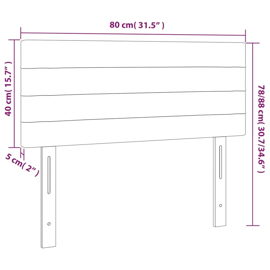 Tête de lit à LED Gris clair 80x5x78/88 cm Tissu - 6