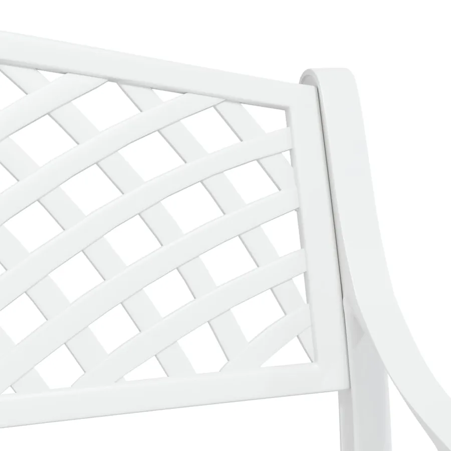 Banc de jardin 102 cm aluminium coulé blanc - 6