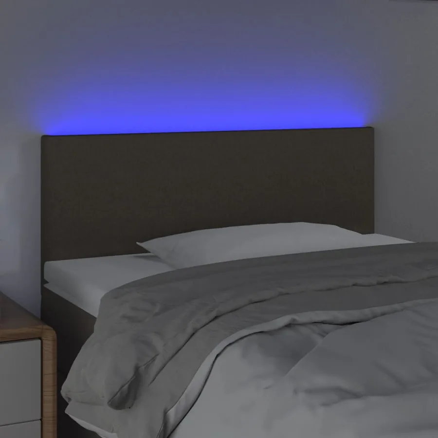Tête de lit à LED Taupe 100x5x78/88 cm Tissu - 3