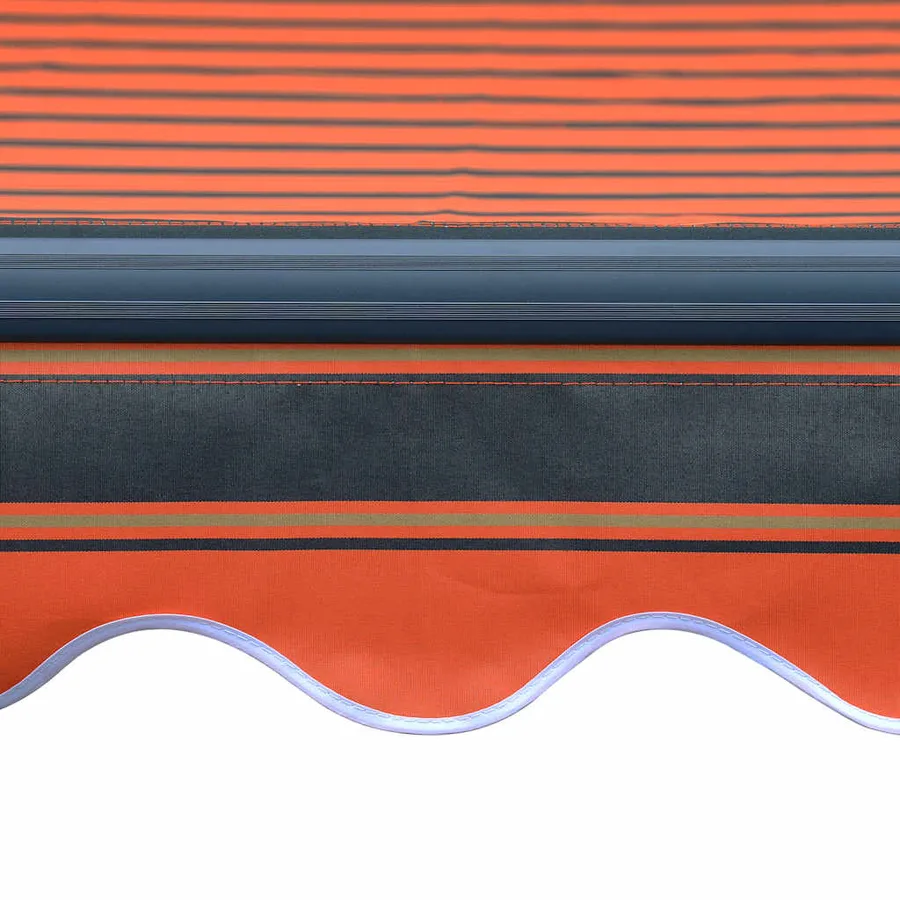 Auvent manuel rétractable avec LED 350x250 cm Orange et marron - 7