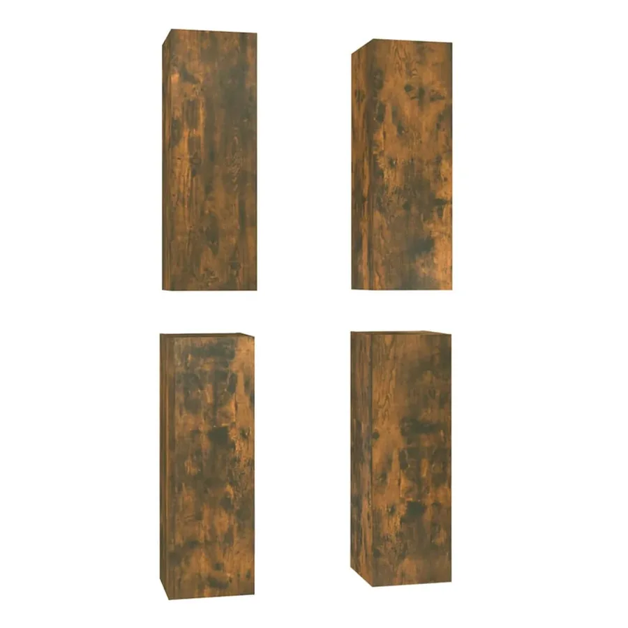 Meubles TV 4 pcs Chêne fumé 30,5x30x90 cm Bois d'ingénierie - 2