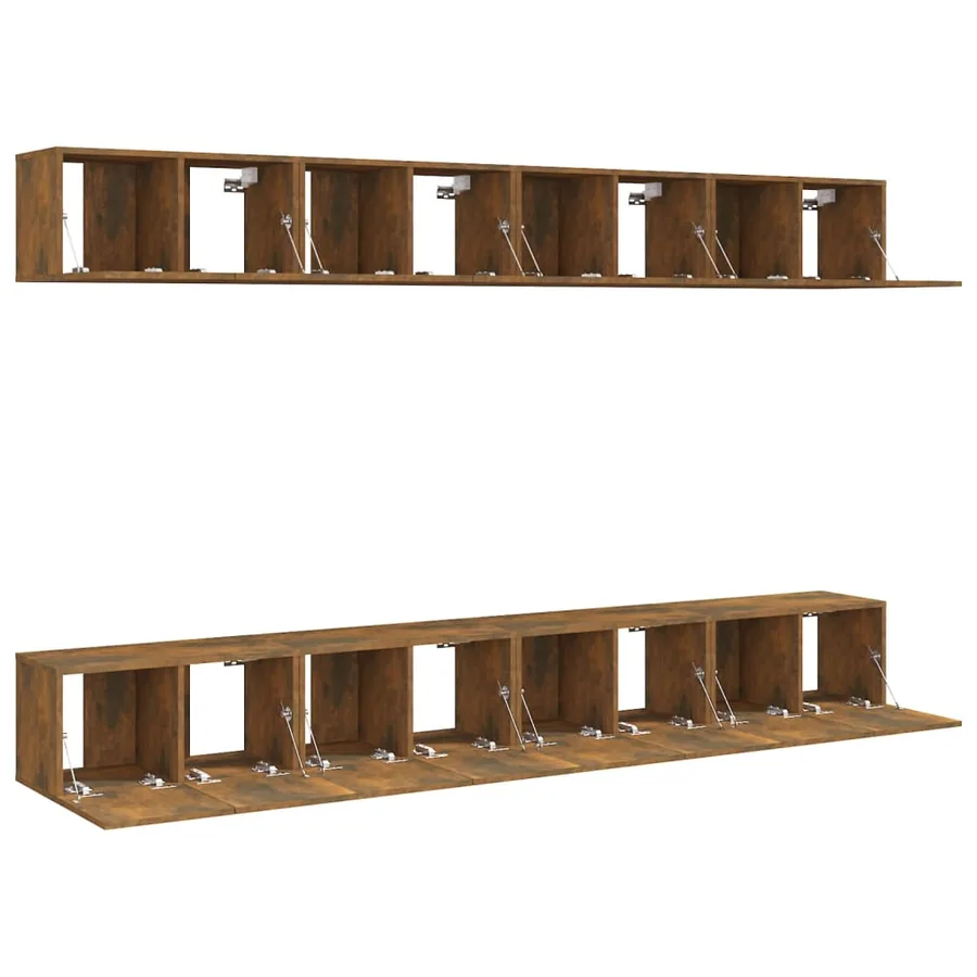 Meubles TV 8 pcs Chêne fumé 60x30x30 cm Bois d'ingénierie - 4