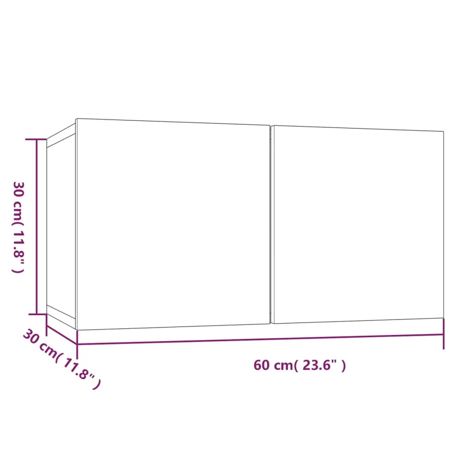Meubles TV 8 pcs Chêne fumé 60x30x30 cm Bois d'ingénierie - 8