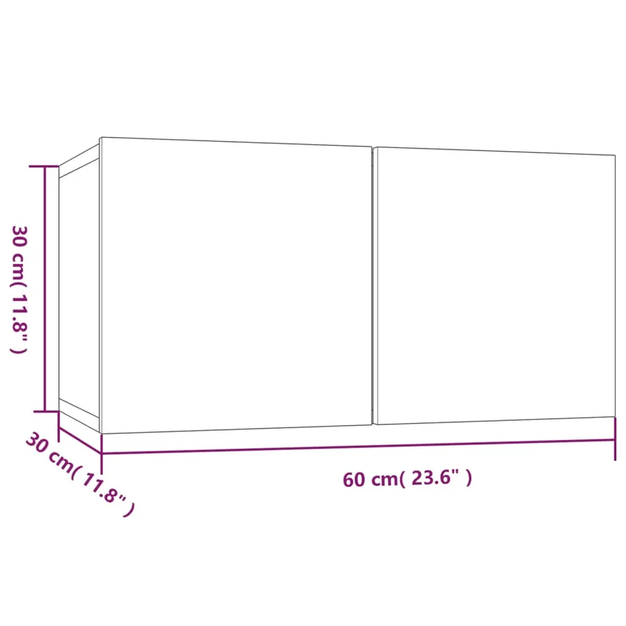 Meubles TV muraux 4pcs Sonoma gris 60x30x30cm Bois d'ingénierie - 8