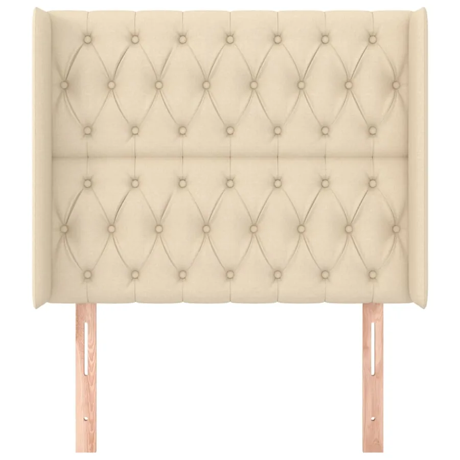 Tête de lit avec oreilles Crème 93x16x118/128 cm Tissu - 3