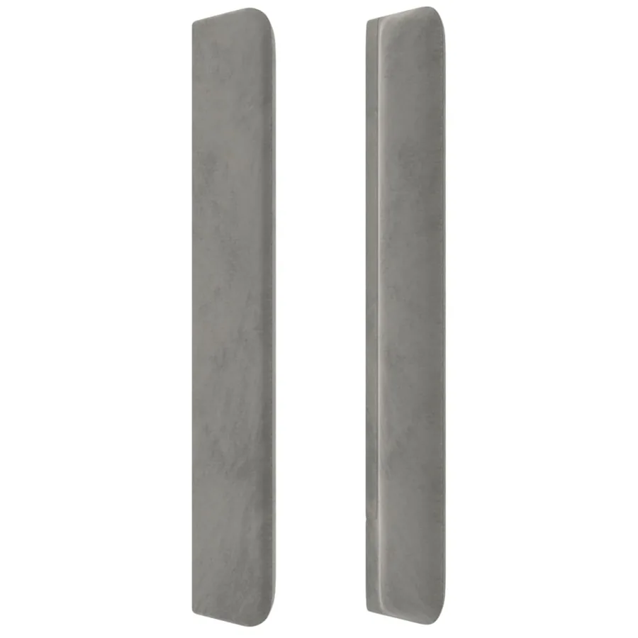 Tête de lit avec oreilles Gris clair 203x16x118/128 cm Velours - 4