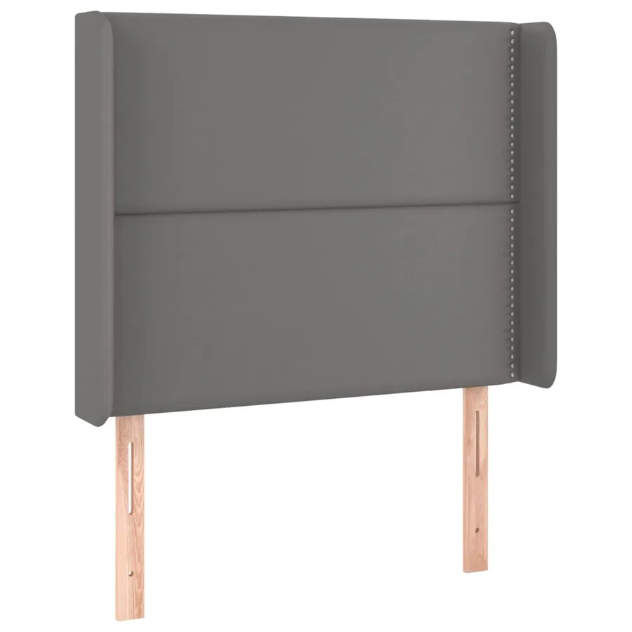 Tête de lit avec oreilles Gris 93x16x118/128 cm Similicuir - 2