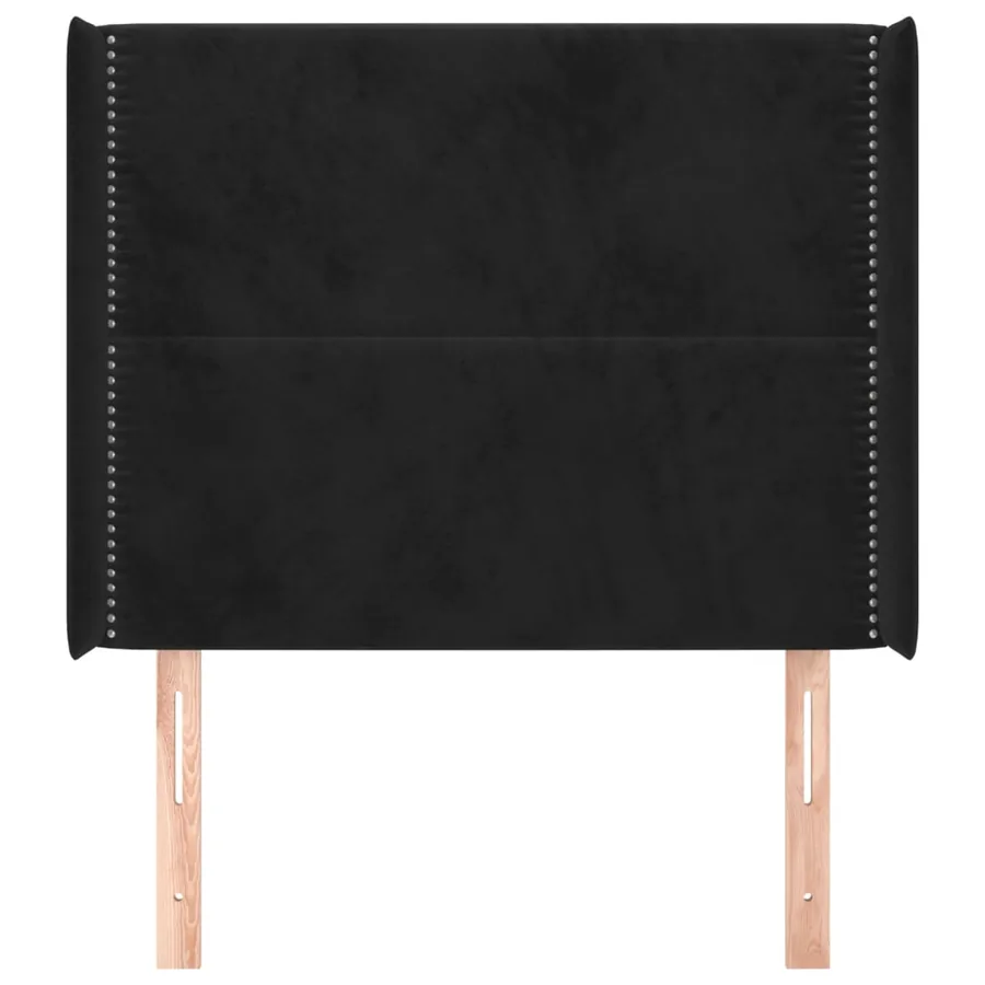 Tête de lit avec oreilles Noir 103x16x118/128 cm Velours - 3
