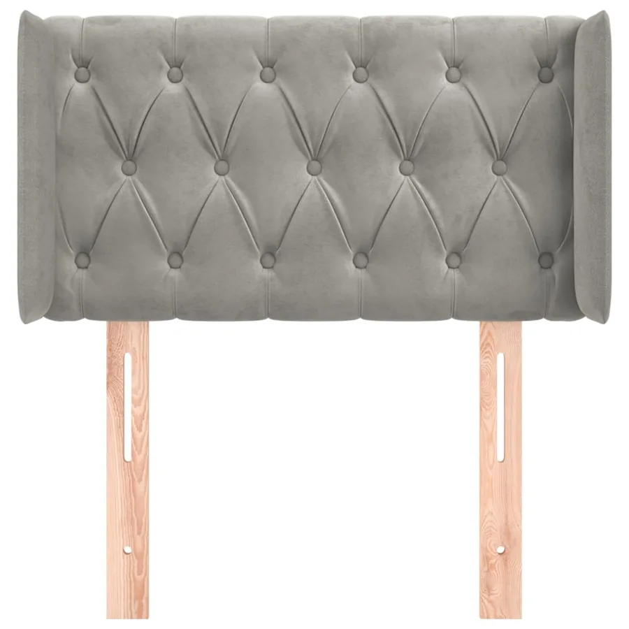 Tête de lit avec oreilles Gris clair 83x16x78/88 cm Velours - 3