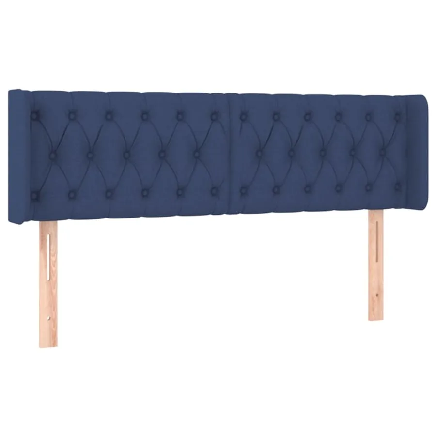 Tête de lit avec oreilles Bleu 147x16x78/88 cm Tissu - 2