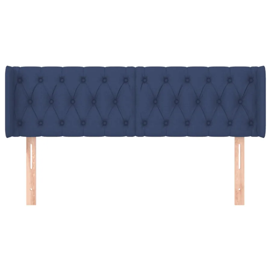 Tête de lit avec oreilles Bleu 147x16x78/88 cm Tissu - 3
