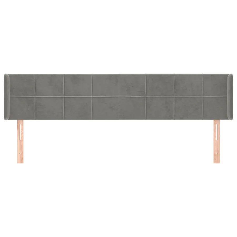 Tête de lit avec oreilles Gris clair 183x16x78/88 cm Velours - 3