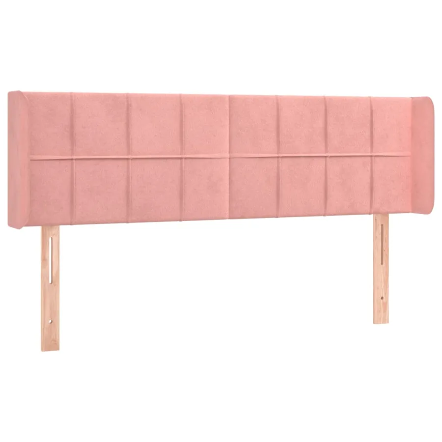 Tête de lit avec oreilles Rose 147x16x78/88 cm Velours - 2
