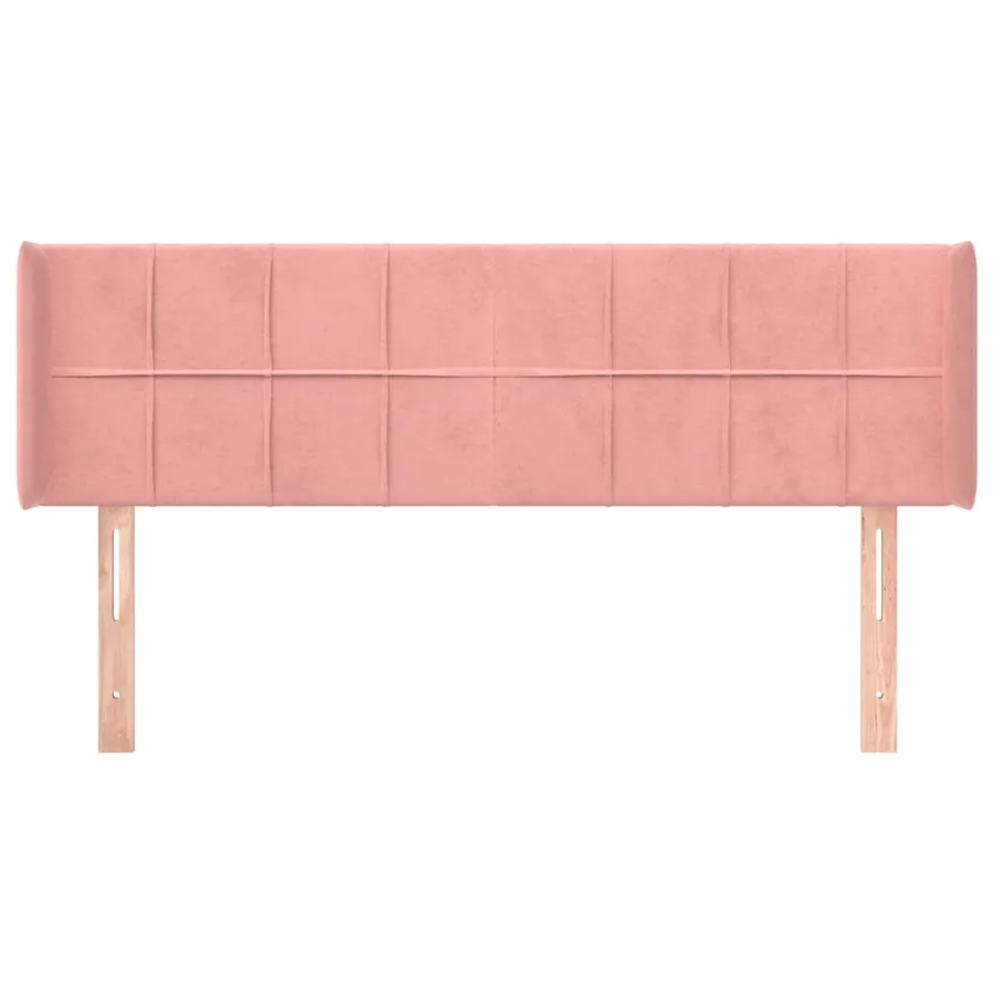 Tête de lit avec oreilles Rose 147x16x78/88 cm Velours - 3