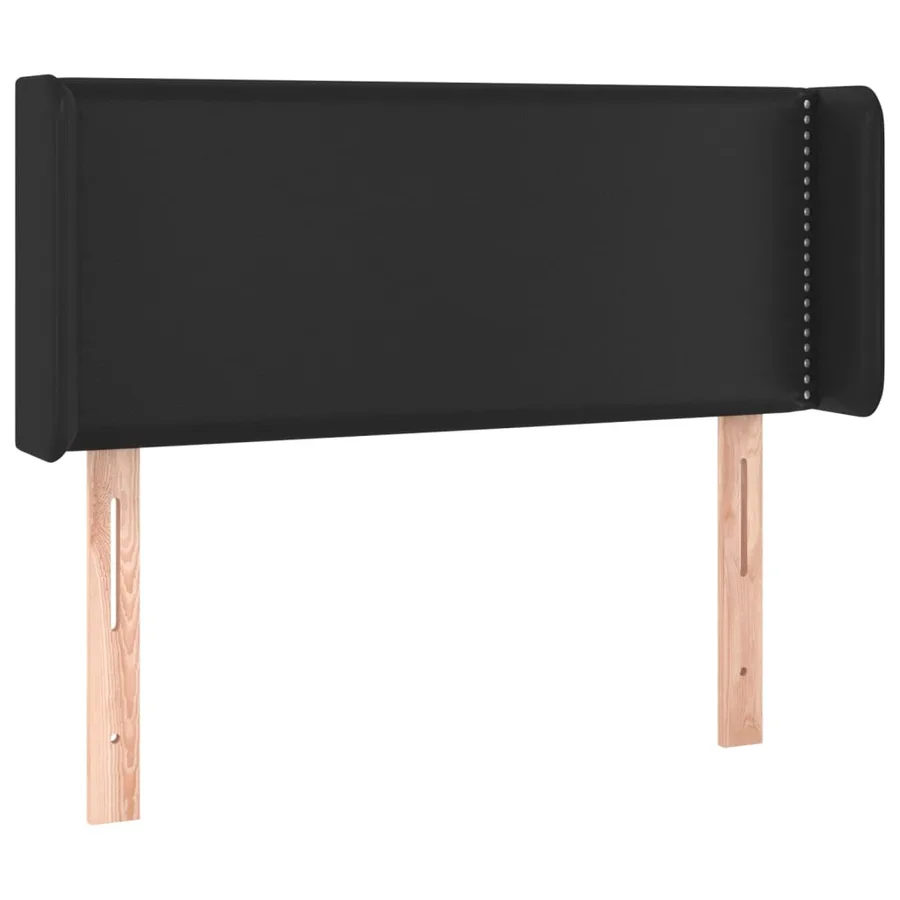 Tête de lit avec oreilles Noir 93x16x78/88 cm Similicuir - 2
