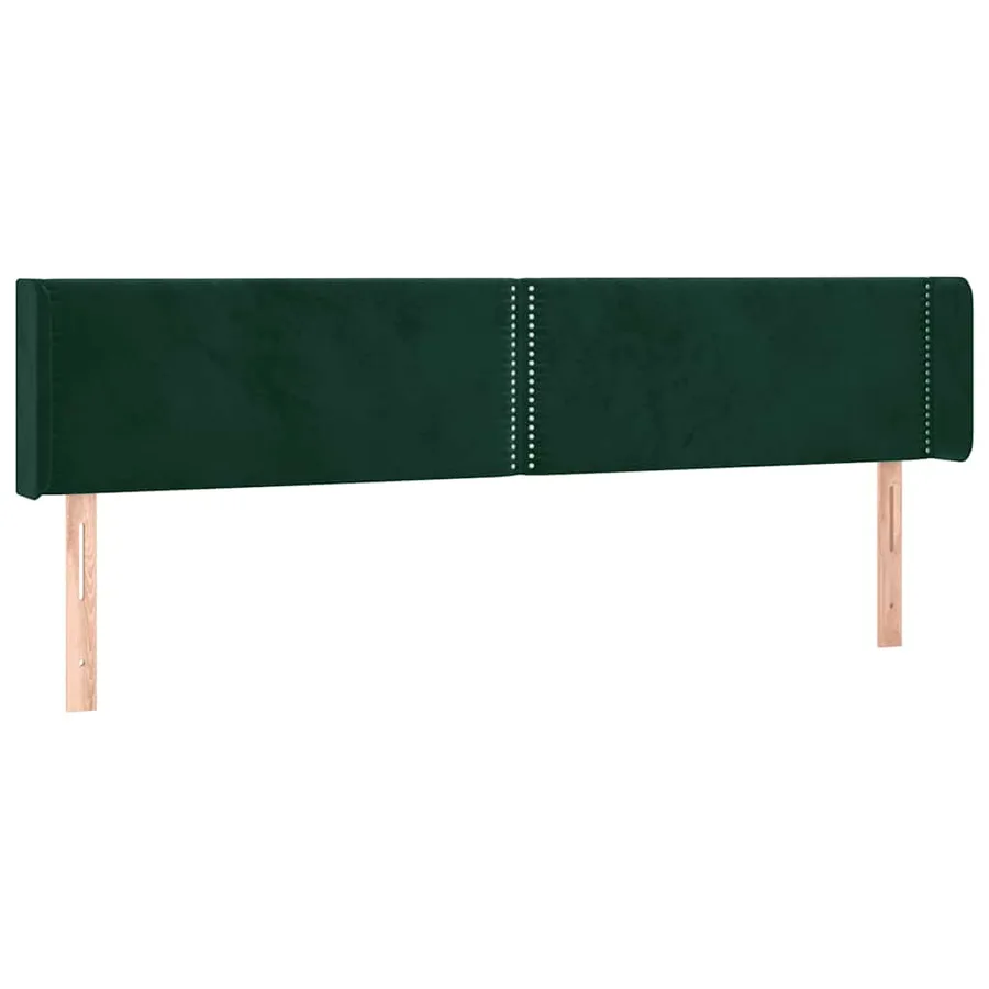 Tête de lit avec oreilles Vert foncé 203x16x78/88 cm Velours - 2