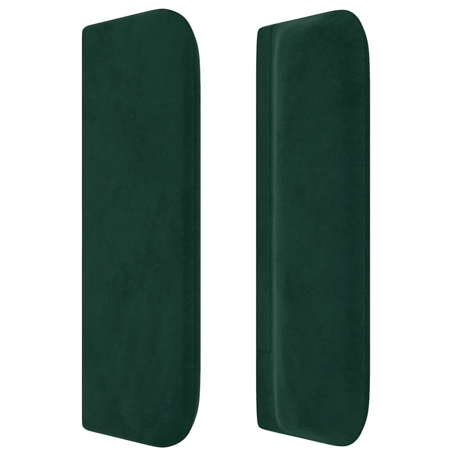 Tête de lit avec oreilles Vert foncé 203x16x78/88 cm Velours - 4