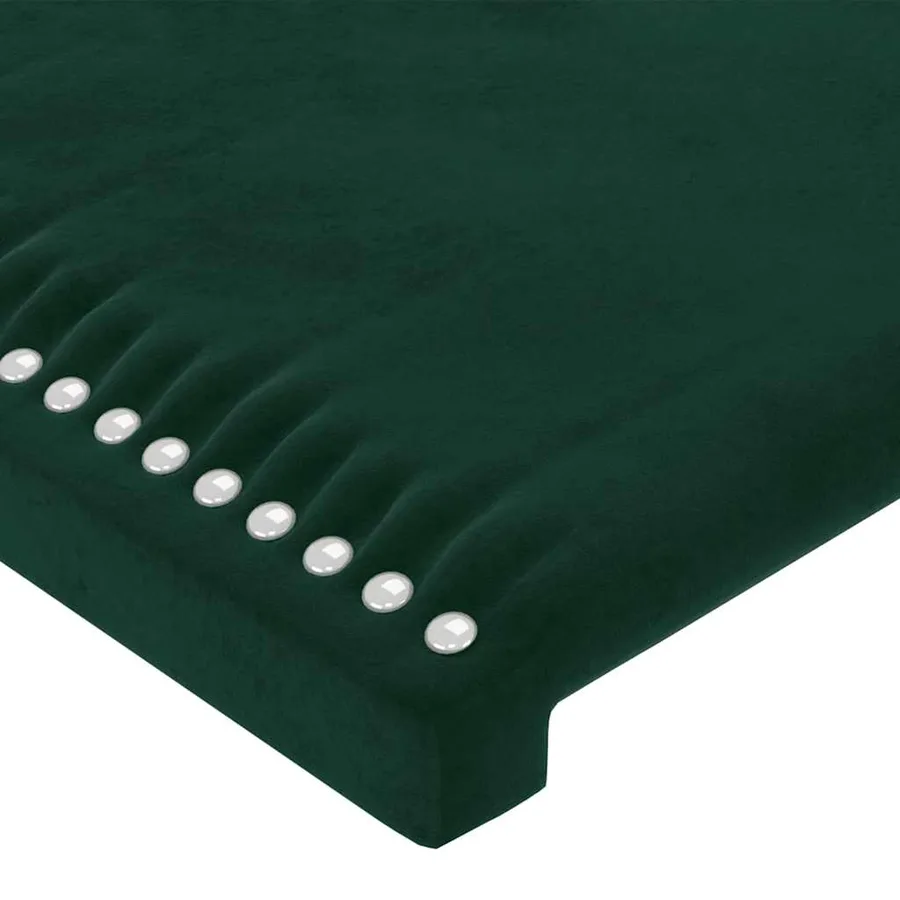 Tête de lit avec oreilles Vert foncé 203x16x78/88 cm Velours - 5