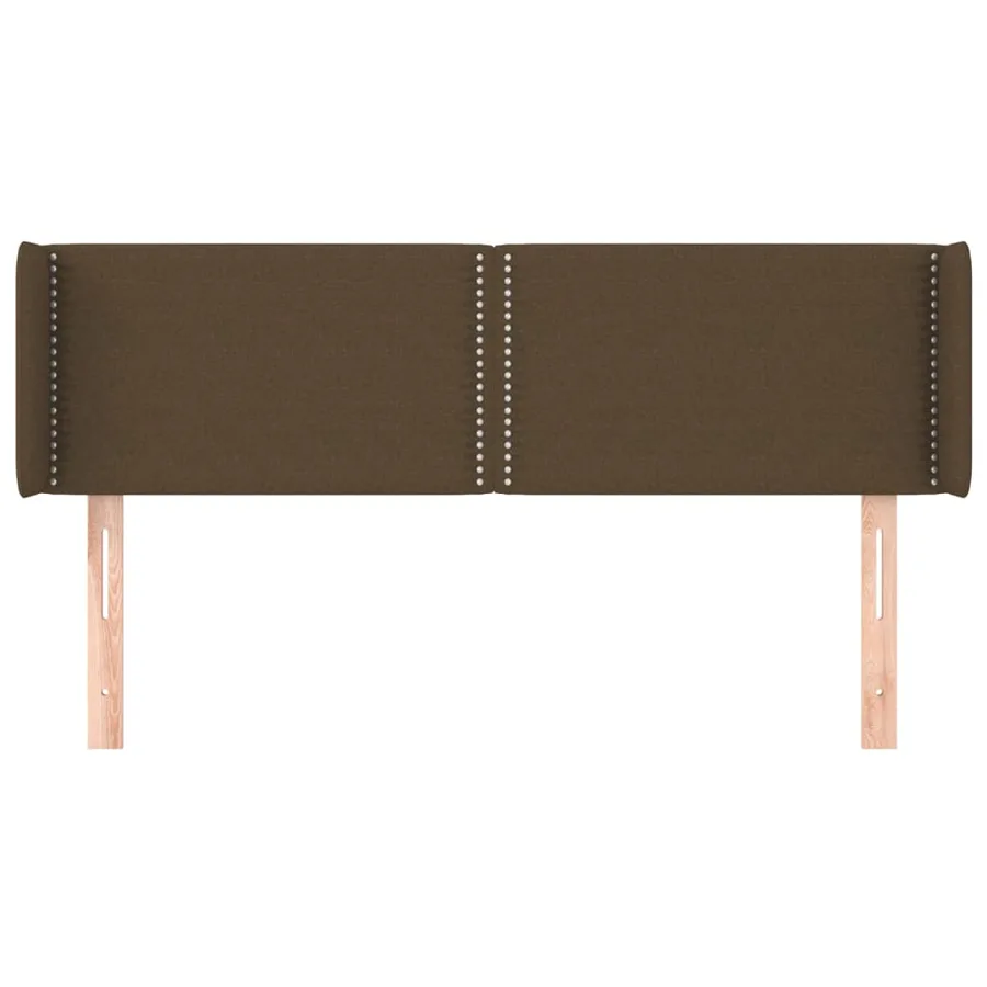 Tête de lit avec oreilles Marron Foncé 147x16x78/88 cm Tissu - 3