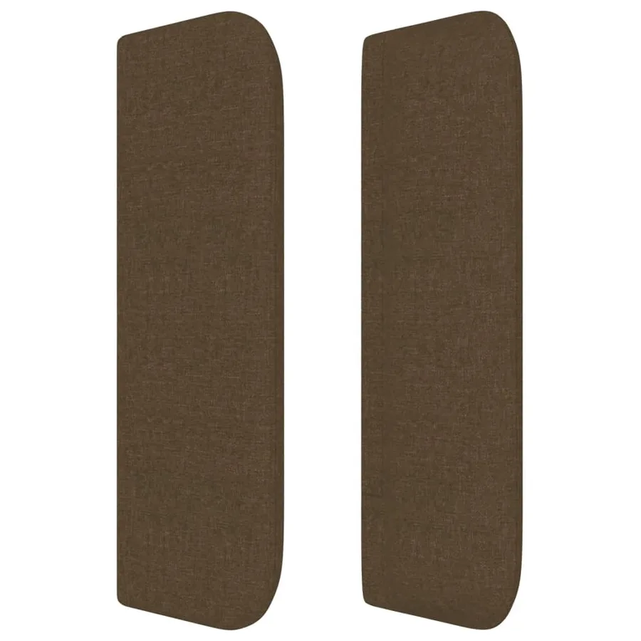 Tête de lit avec oreilles Marron Foncé 147x16x78/88 cm Tissu - 4