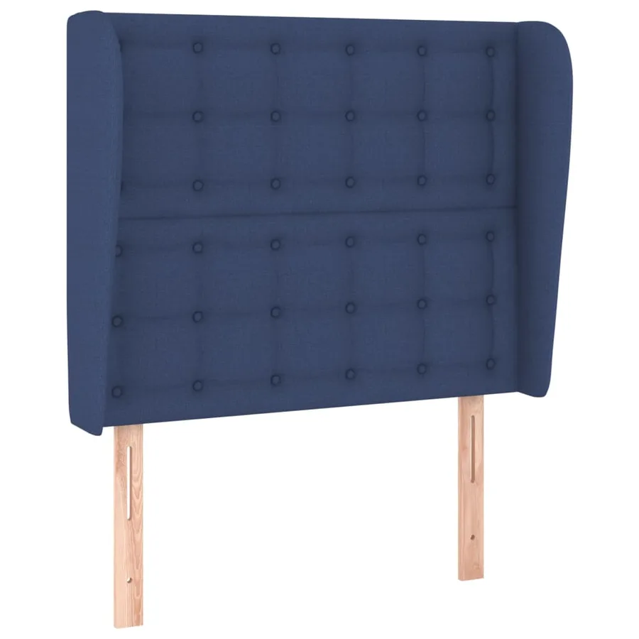 Tête de lit avec oreilles Bleu 93x23x118/128 cm Tissu - 2