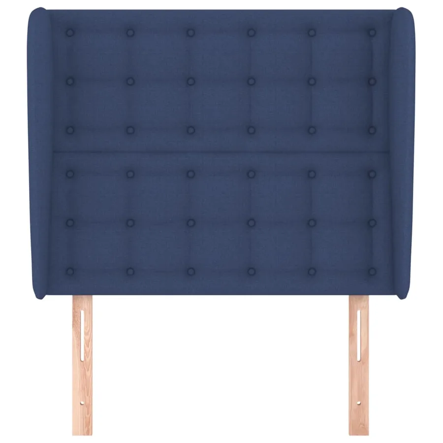 Tête de lit avec oreilles Bleu 93x23x118/128 cm Tissu - 3