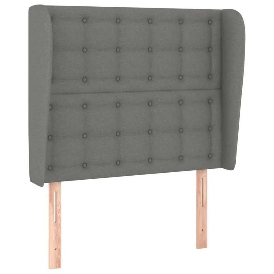 Tête de lit avec oreilles Gris foncé 83x23x118/128 cm Tissu - 2