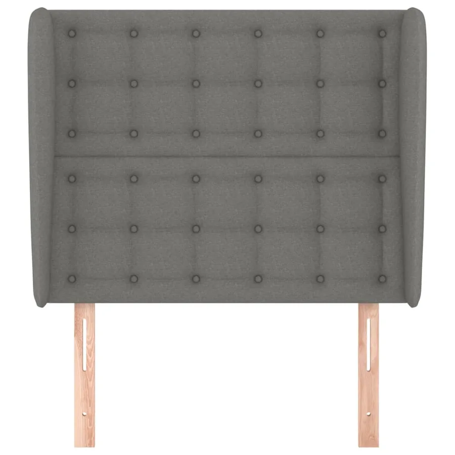 Tête de lit avec oreilles Gris foncé 83x23x118/128 cm Tissu - 3
