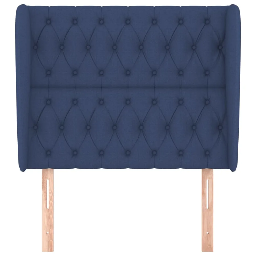 Tête de lit avec oreilles Bleu 103x23x118/128 cm Tissu - 3