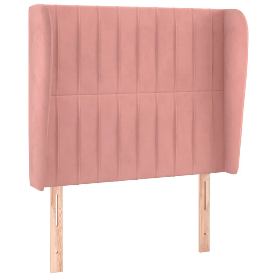 Tête de lit avec oreilles Rose 103x23x118/128 cm Velours - 2
