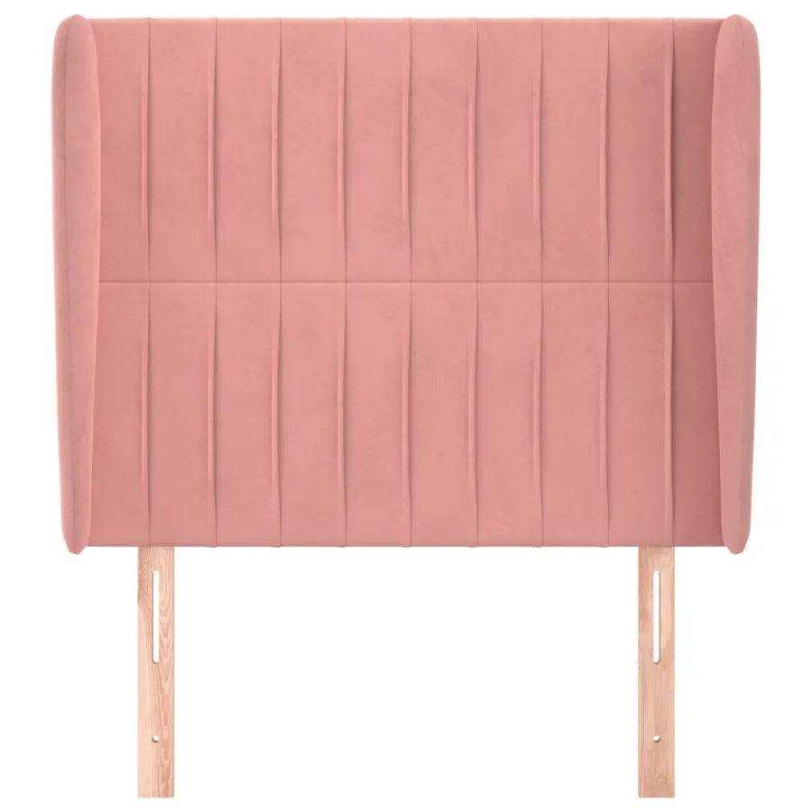 Tête de lit avec oreilles Rose 103x23x118/128 cm Velours - 3