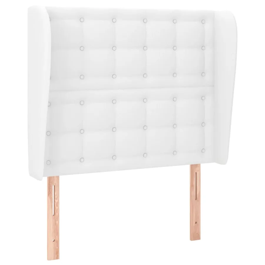 Tête de lit avec oreilles Blanc 93x23x118/128 cm Similicuir - 2