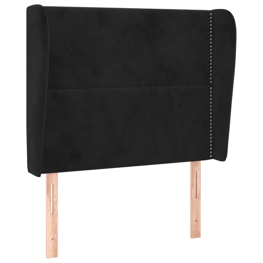 Tête de lit avec oreilles Noir 103x23x118/128 cm Velours - 2