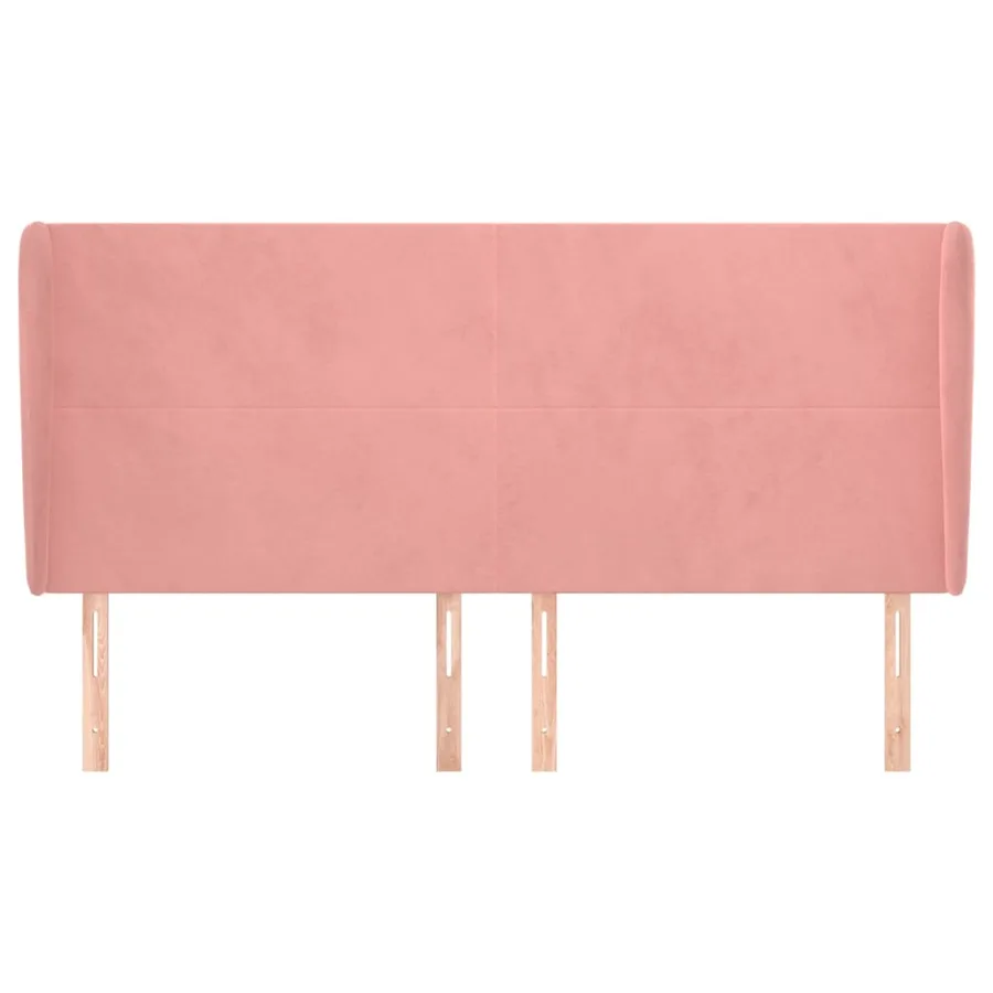 Tête de lit avec oreilles Rose 203x23x118/128 cm Velours - 3
