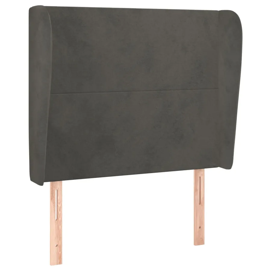 Tête de lit avec oreilles Gris foncé 93x23x118/128 cm Velours - 2