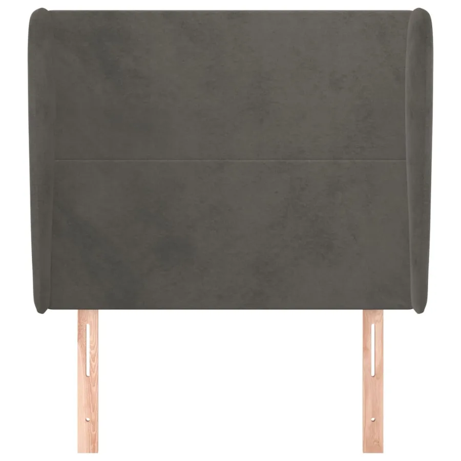 Tête de lit avec oreilles Gris foncé 93x23x118/128 cm Velours - 3