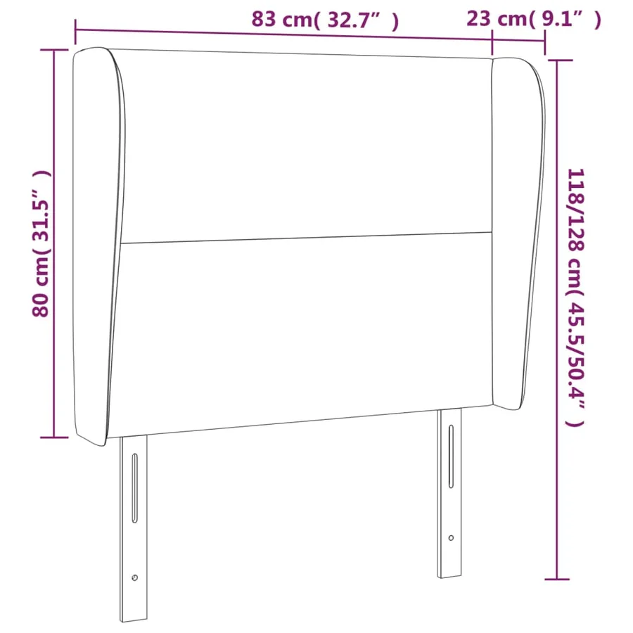 Tête de lit avec oreilles Rose 83x23x118/128 cm Velours - 9