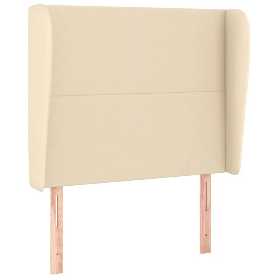 Tête de lit avec oreilles Crème 93x23x118/128 cm Tissu - 2