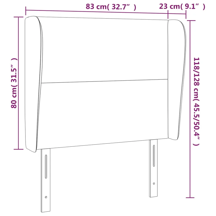 Tête de lit avec oreilles Bleu 83x23x118/128 cm Tissu - 9