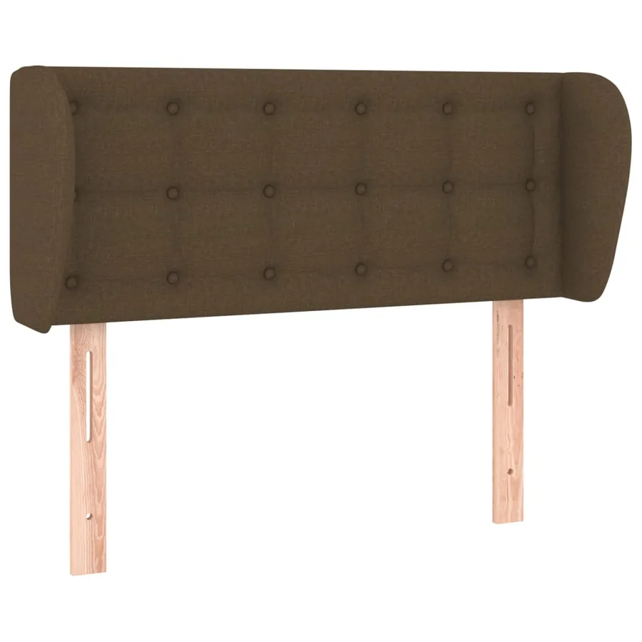 Tête de lit avec oreilles Marron foncé 103x23x78/88 cm Tissu - 2