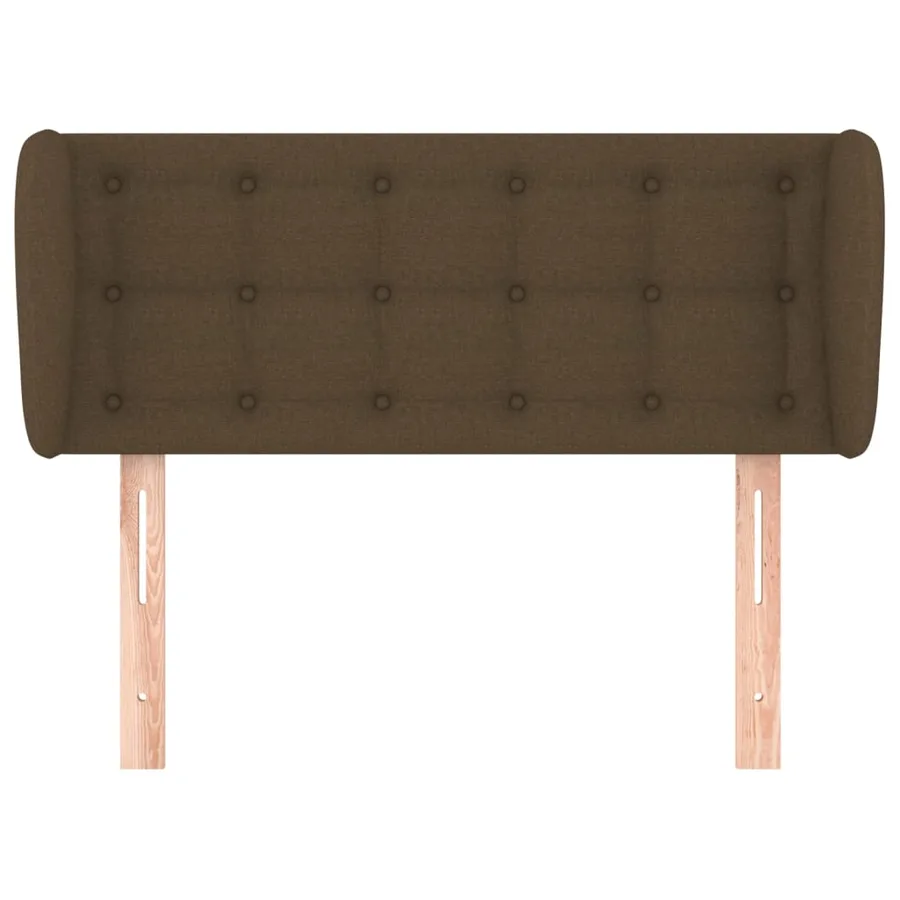 Tête de lit avec oreilles Marron foncé 103x23x78/88 cm Tissu - 3