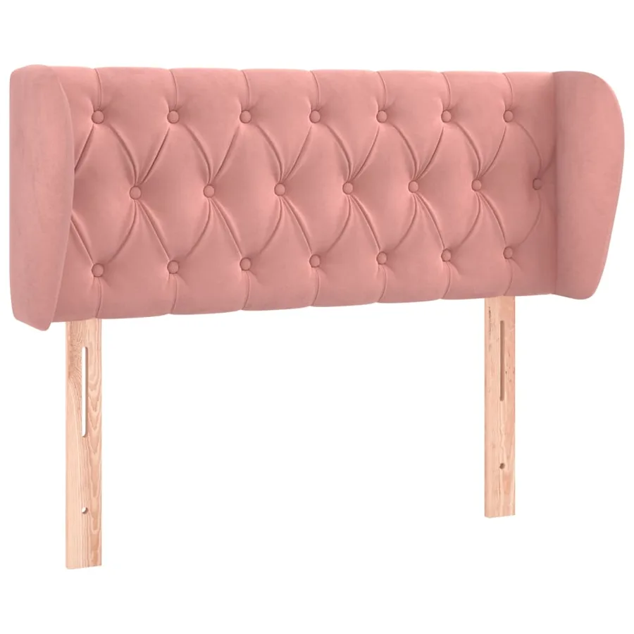 Tête de lit avec oreilles Rose 103x23x78/88 cm Velours - 2