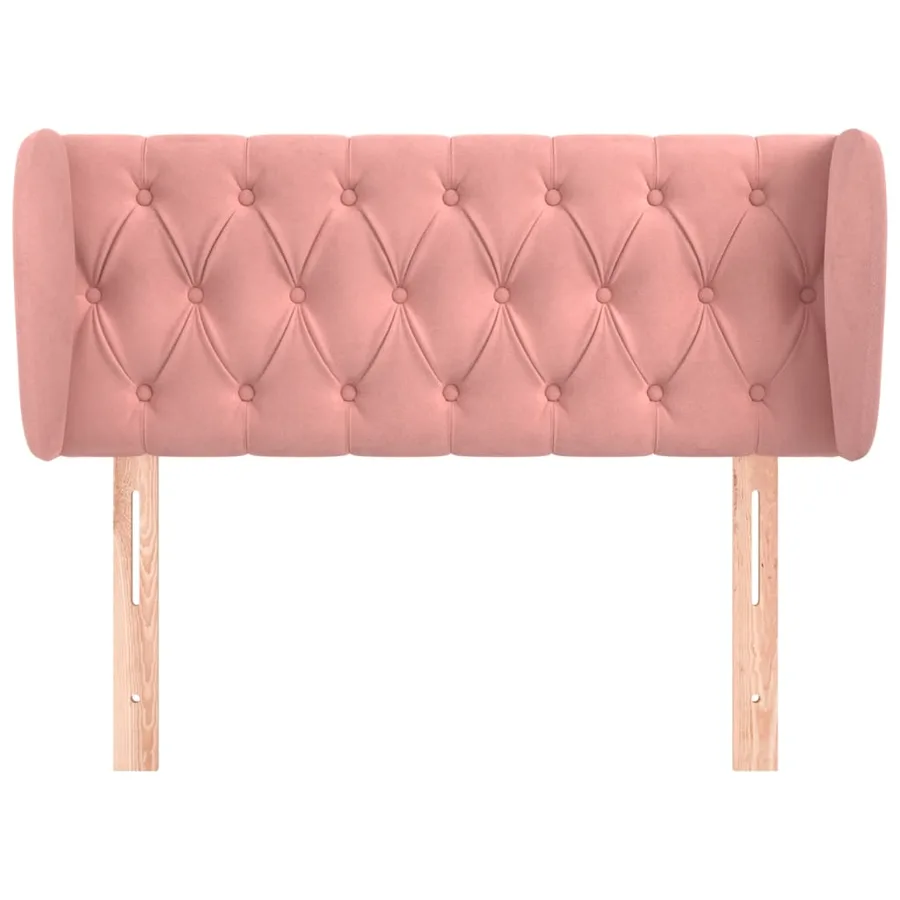Tête de lit avec oreilles Rose 103x23x78/88 cm Velours - 3