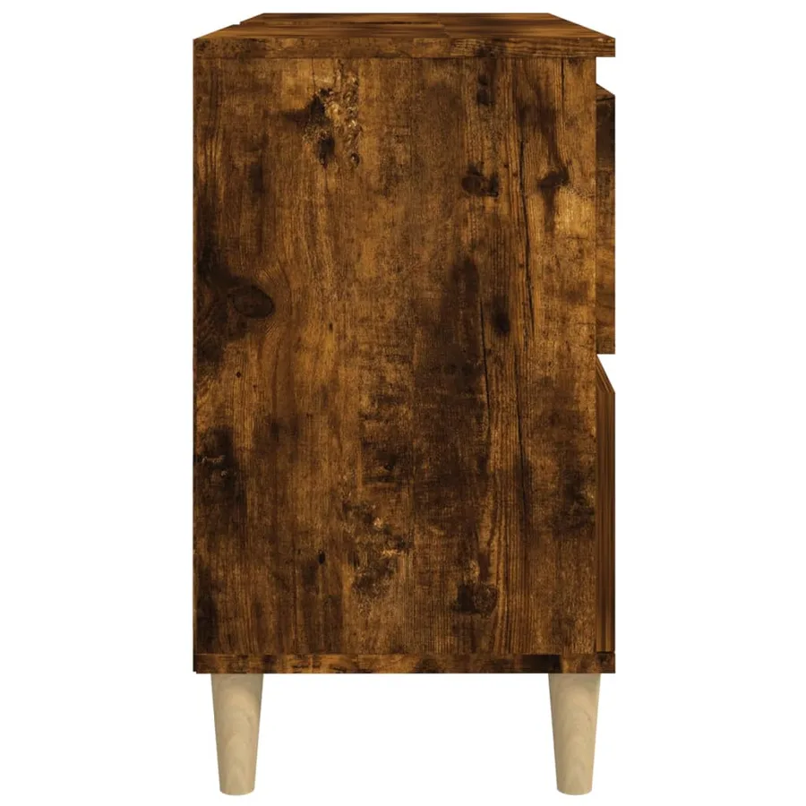 Meuble d'évier chêne fumé 80x33x60 cm bois d'ingénierie - 7