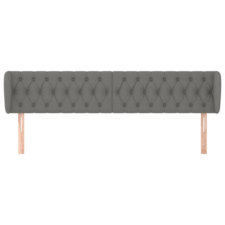 Tête de lit avec oreilles Gris foncé 183x23x78/88 cm Tissu - 3