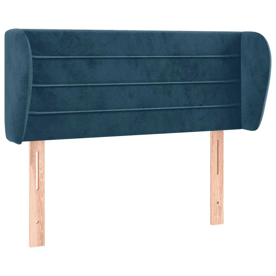 Tête de lit avec oreilles Bleu foncé 103x23x78/88 cm Velours - 2