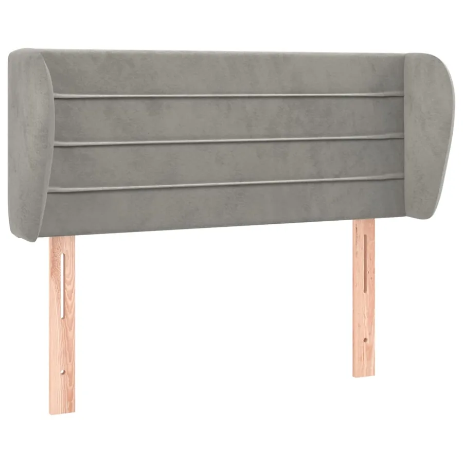 Tête de lit avec oreilles Gris clair 103x23x78/88 cm Velours - 2