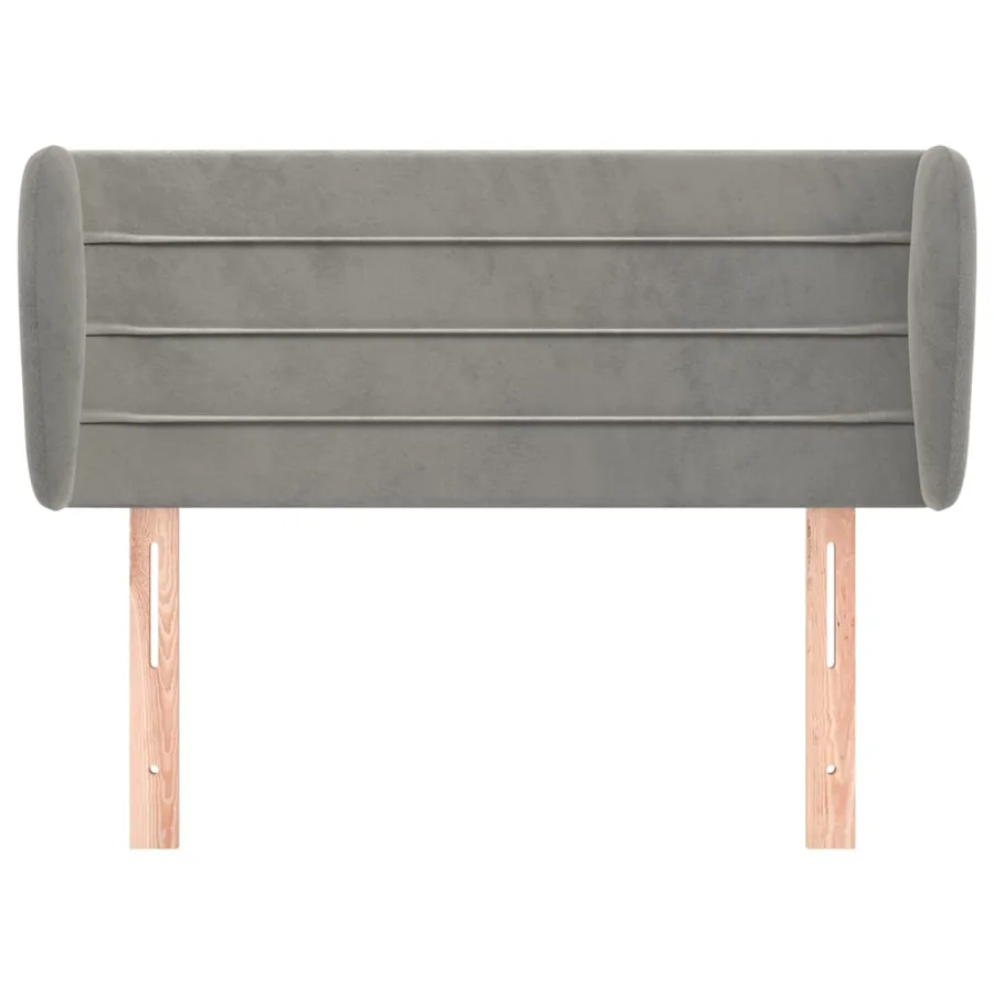 Tête de lit avec oreilles Gris clair 103x23x78/88 cm Velours - 3